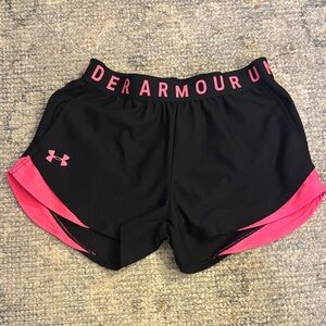 Under Armour Women's Athletic Shorts in Black and Pink